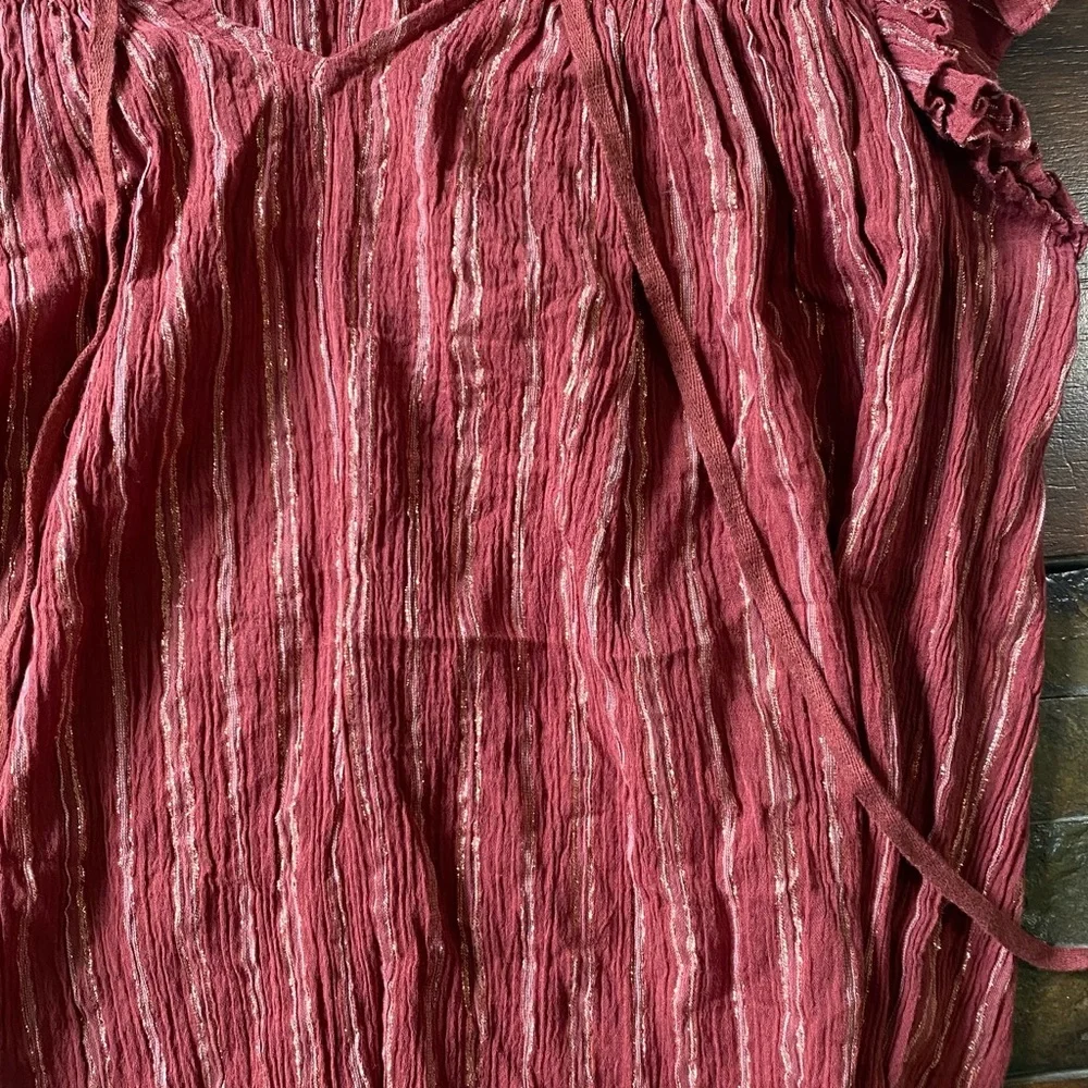 Express Red Blouse with Ruffle Accents - Picture 3 of 3